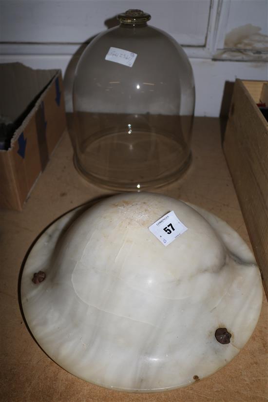 Alabaster shade & Hundi glass shade(-)